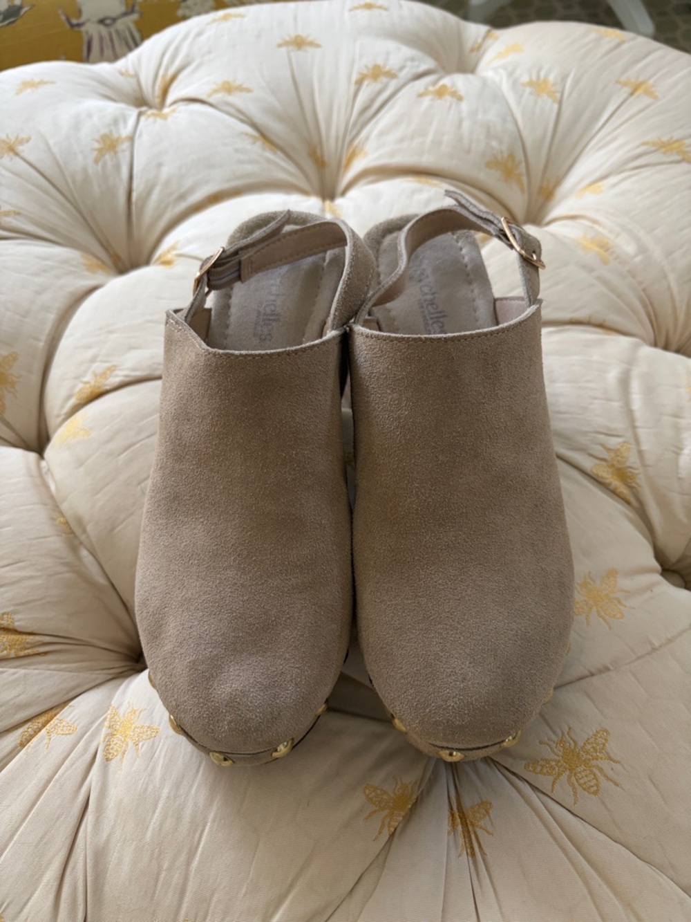 SEYCHELLES Beige taupe tan Suede Women's Slingback Clogs 7.5